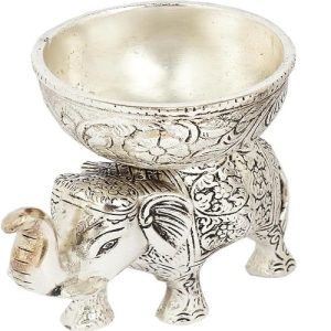 644-300x300 Naturra by Silver Elephant Bowl Set of 1 Features intricately Handcrafted Elephant-Shaped Bowls, Ideal for Pooja Rituals, kumkum, Prasad, Dry Fruits, or Elegant Festive décor