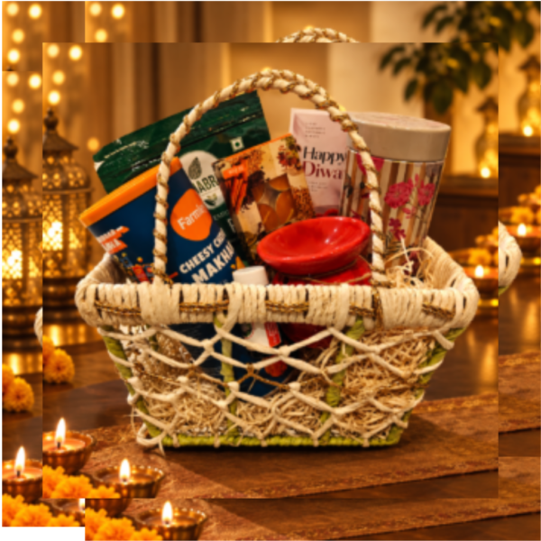 Untitled design - 2026-09-11T171533.102 Festive Basket Delight – Premium Diwali Gift Hamper | Gourmet Snacks, Festive Décor & Treats